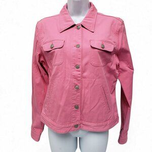 Ralph Lauren Polo Jeans Womens Pink Denim Button Jacket Size Large